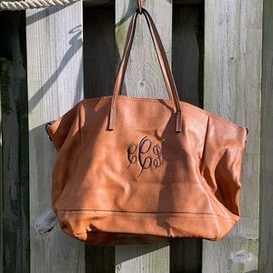 Brown monogrammed Zara bag
